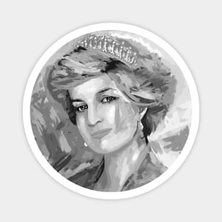 Princess Diana Black and White Magnet